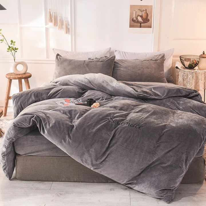 Floroux | Housse de Couette Microfibre Velours | Douce Toutes Saisons