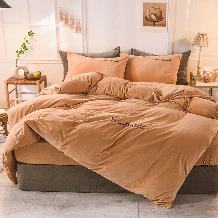 Floroux | Housse de Couette Microfibre Velours | Douce Toutes Saisons