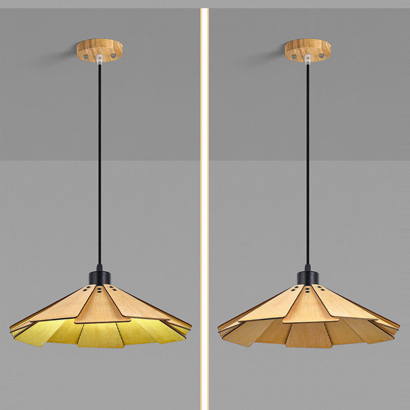 Floroux | Lampe Suspension Japonaise | Abat-jour en Bois de Tilleul