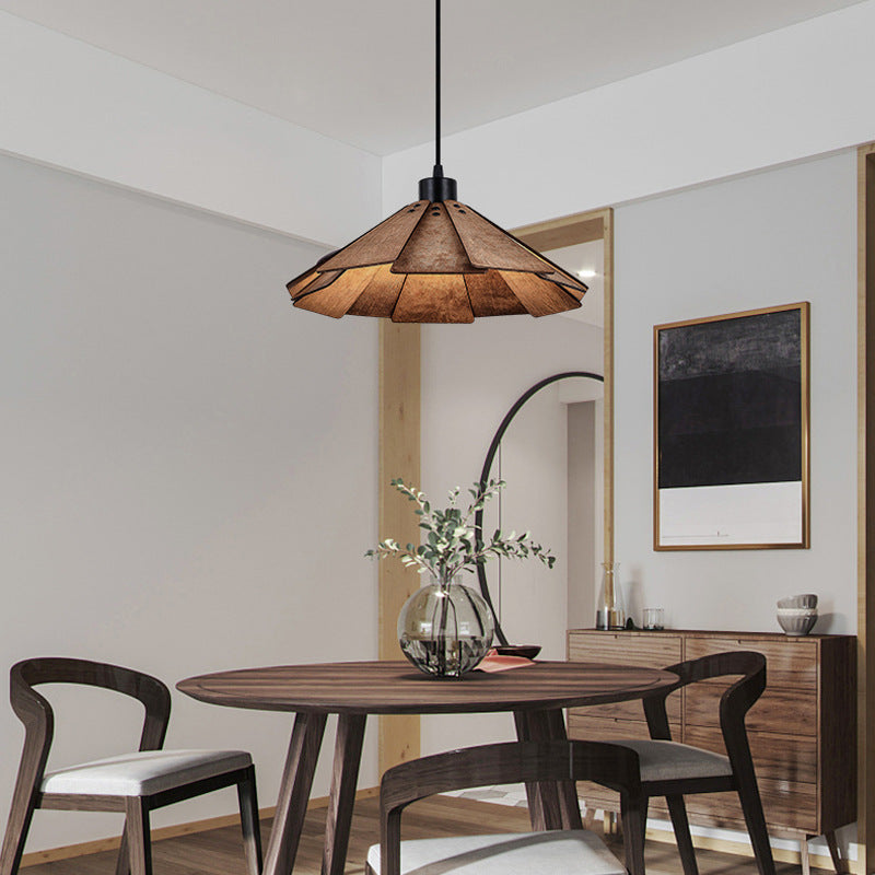 Floroux | Lampe Suspension Japonaise | Abat-jour en Bois de Tilleul