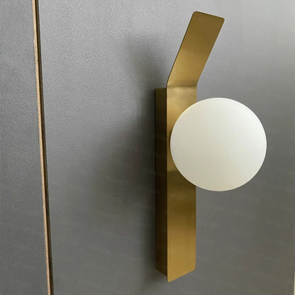 Floroux | Lampe Murale Sphère en Verre | Design Doré Luxueux