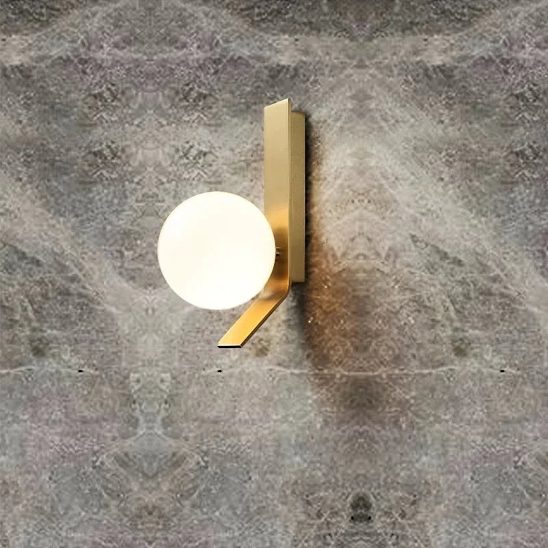 Floroux | Lampe Murale Sphère en Verre | Design Doré Luxueux