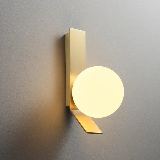 Floroux | Lampe Murale Sphère en Verre | Design Doré Luxueux