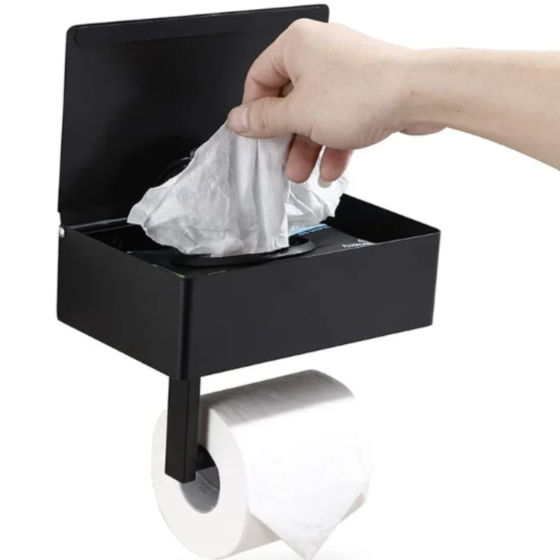 Floroux | Porte-Papier Toilette | Design Noir Mat
