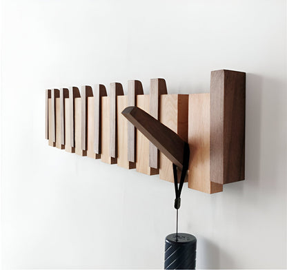Floroux | Étagère Murale Piano en Bois | Crochets Pliables