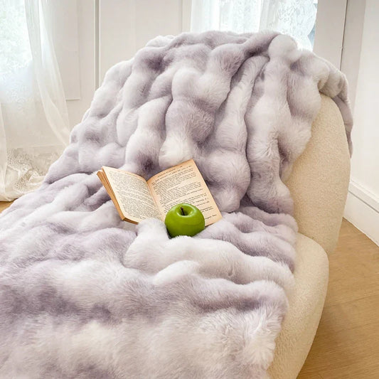 Floroux | Couverture Fausse Fourrure | Douceur et Chaleur Hivernale