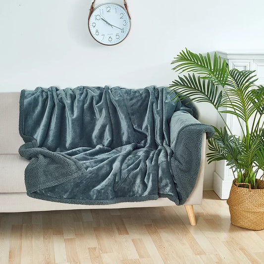 Floroux | Couverture Hiver Microfibre Shaggy | Douce et Résistante