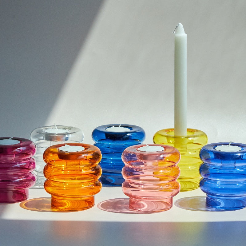 Floroux | Porte-Bougie en Verre Double Spirale