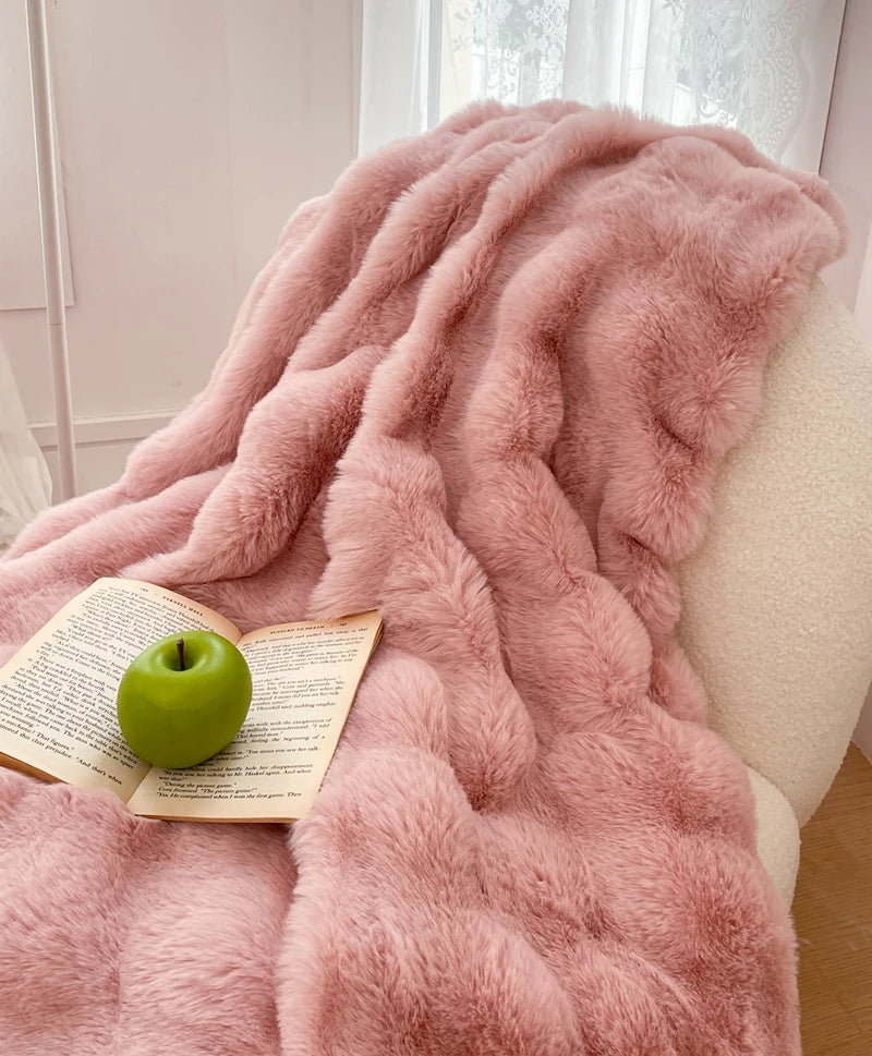 Floroux | Couverture Fausse Fourrure | Douceur et Chaleur Hivernale