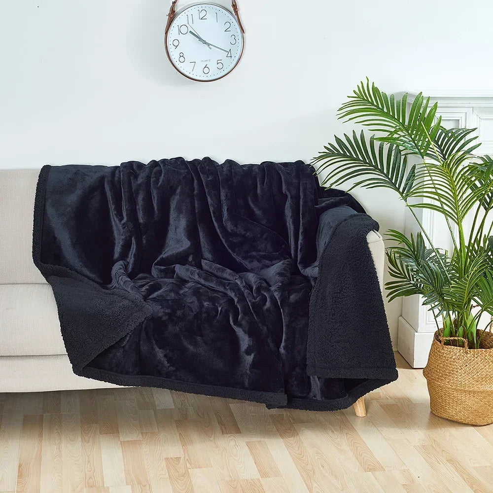 Floroux | Couverture Hiver Microfibre Shaggy | Douce et Résistante