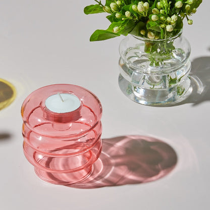 Floroux | Porte-Bougie en Verre Double Spirale